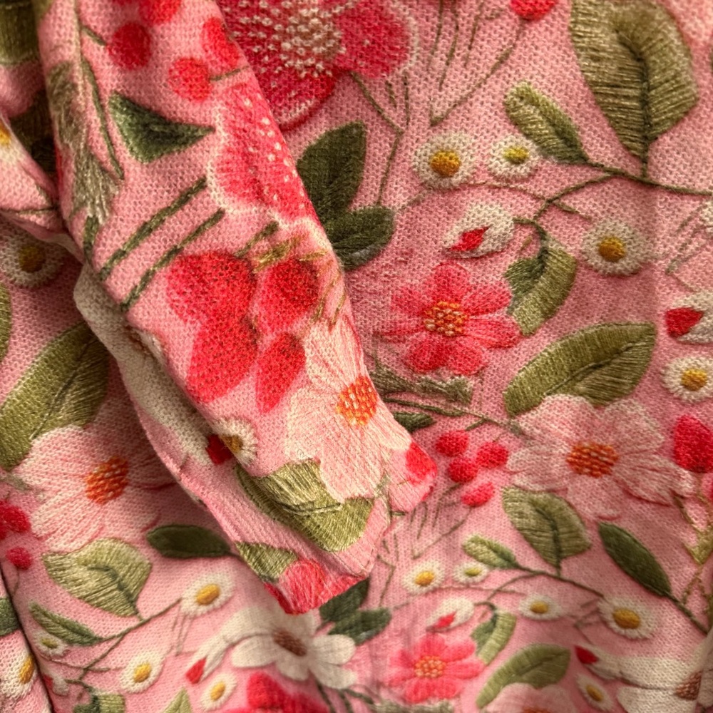 Floral Knit Sweater - pink strawberry - Picture 4 of 4